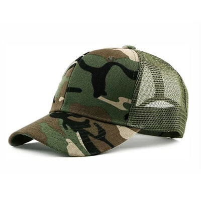 Trucker Hat Plain Mesh Back Solid Snapback Baseball Cap Visor Blank Hats Caps - Image 1 of 4