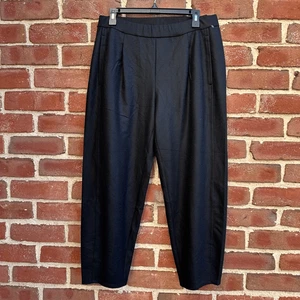 Eileen Fisher $268 Felted Wool Lantern Pant in black petite med NEW - Picture 1 of 12