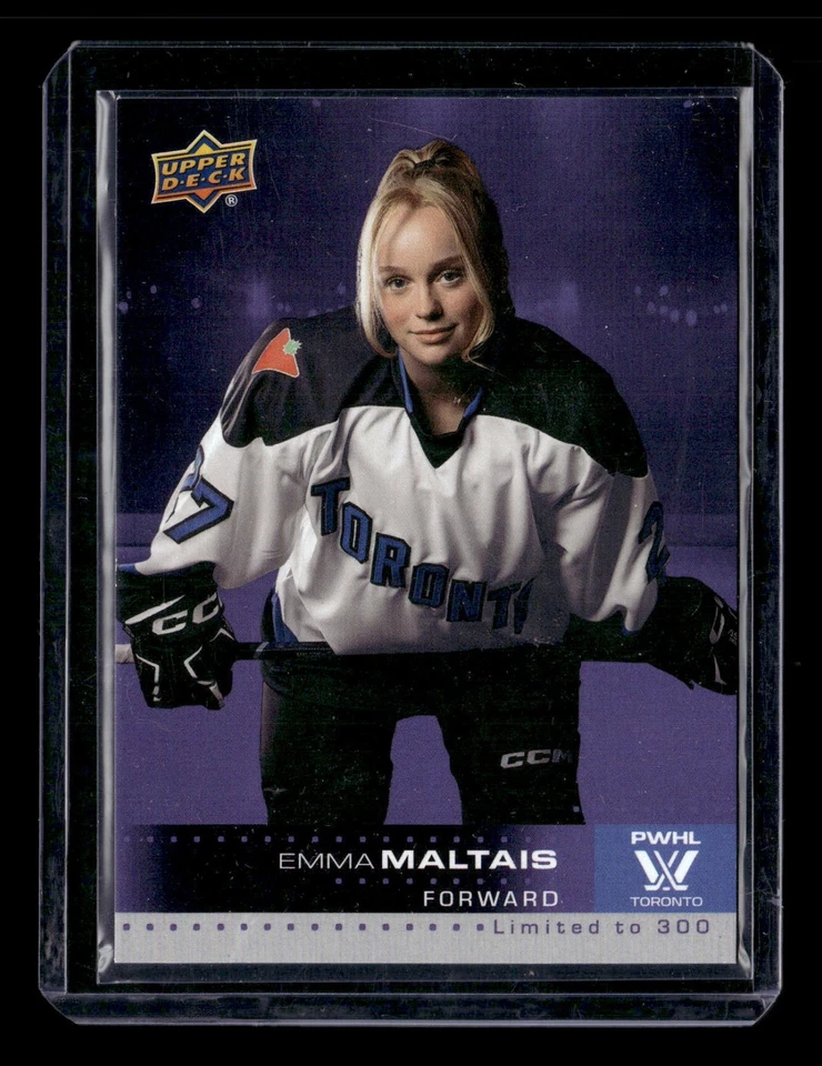 2024 Upper Deck PWHL Showcase Purple /300 Emma Maltais #3 Rookie RC - Image 1 of 2
