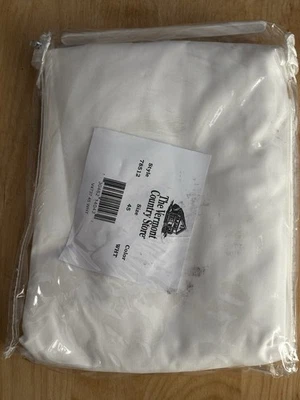 VERMONT COUNTRY STORE 45” Clásico Bola Flecos Varilla Bolsillo Cortinas Blanco Nuevo en Paquete Foto 1 de 4