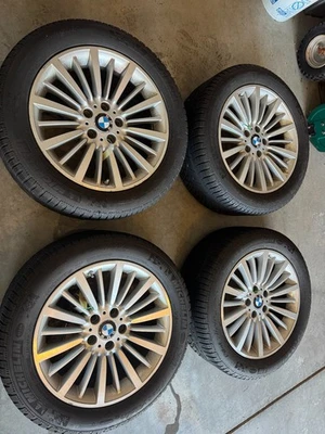 2012-20 BMW 335i 428i F30 F31 18" 18x8 LUXURY STYLE 416 OEM Rims and Snow Tires - Image 1 of 4