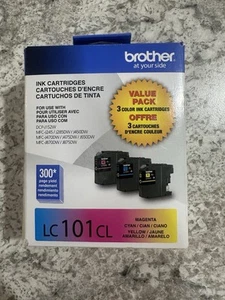 New Brother LC101CL Color Ink Cartridges Pack of 3 Exp 07/2015 - Picture 1 of 7