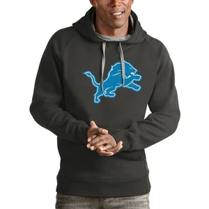 Sudadera con capucha para hombre Detroit Lions Antigua Charcoal Victory NUEVA NUEVA CON ETIQUETAS L cosida - Imagen 1 de 1