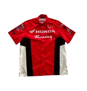 Rare Vintage Joe Rocket Woody Woodpecker Honda Racing Button Up. Men’s Size XL - Picture 1 of 11