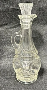 Vintage L. E. Smith Moon and Stars Cruet, Clear Glass Decanter With Stopper - Picture 1 of 10