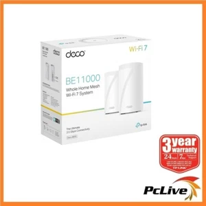 TP-Link Deco BE65 2 Pack BE11000 Whole Home Mesh WiFi 7 System Tri-Band 2.5G LAN - Picture 1 of 11
