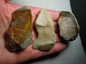 3 Remarkable Ancient Hand Blade Tool Artifacts Kansas River 94 Grams Total - Picture 1 of 12
