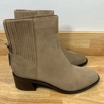 NEW Dolce Vita 7.5  Suede Linny H20 Heeled Bootie Tan Slip On 100% Waterproof - Image 1 of 4