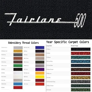 ACC 1957-1958 Ford Fairlane 500 Custom Logo 4pc Loop Floor Mats - Picture 1 of 27