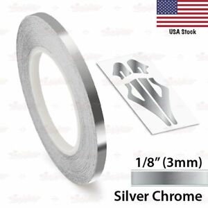 SILVER CHROME Vinyl Pinstriping Pin Stripe Car Motorcycle Tape Decal Stickers