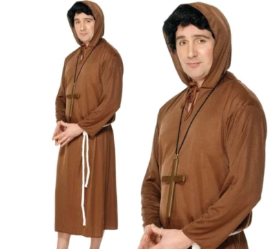 Adulto Monje Disfraz Jedi Robin Hood Medieval Vestido Elegante Conjunto Hombre Mujer Foto 1 de 2