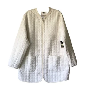 New Athletic Works White Polyester Puffer Coat Jacket size 1X - Picture 1 of 15