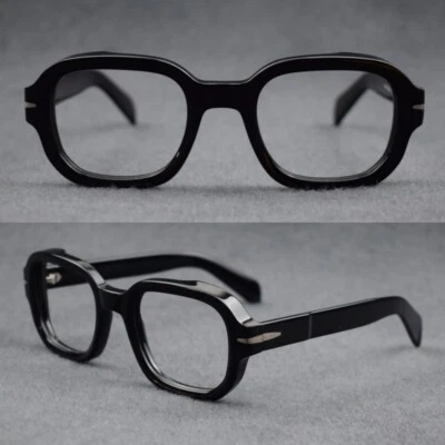 Monturas de gafas vintage de acetato hechas a mano rectangulares para hombres monturas de gafas unisex Foto 1 de 4