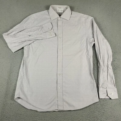 Bugatchi Shirt Mens Size Large Gray Shaped Fit Button Up Long Sleeve * - Image 1 of 4