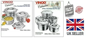 Stainless Steel Hot Cold Food Insulated Double Wall Casseroles Hot Pot-Med-Jumbo - Picture 1 of 2