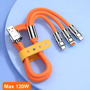 3 in 1 Fast USB Charging Cable Universal Multi Function Cell Phone Charger Cord - Picture 1 of 25