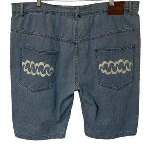 Lower Y.K.W.A.L. Teef  Denim Shorts Unisex Sz 3XL Stretch treetwear Baggy Heavy - Picture 1 of 13