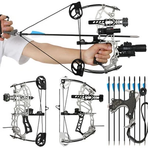 Archery Short-axis Steel Compound Bow Set 15-32lbs Adjustable Shooting Target - Picture 1 of 19