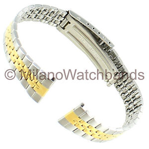 14mm Morellato Straight End Stainless Steel Two Tone Clasp Watch Band