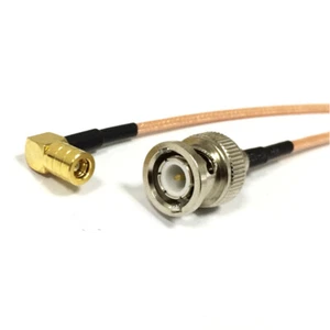 BNC male plug to SMB female right angle pigtail cable RG316 6" for wifi network - Picture 1 of 3