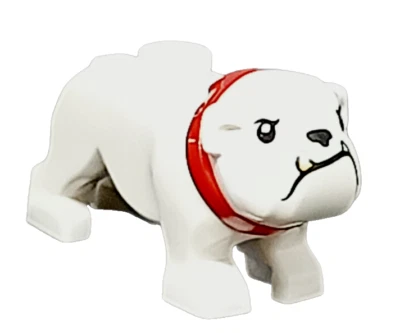 LEGO Bulldog White Gold Tooth Red Collar 60246 Land Animal  - Image 1 of 4