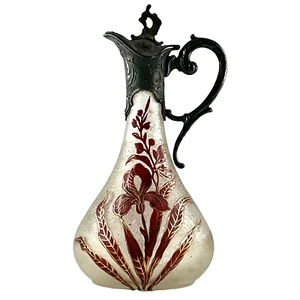 CARAFE AIGUIÈRE Cristal Dégagé à l'Acide Art Nouveau 1900 gallé/baccarat/legras - Imagen 1 de 15