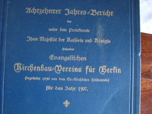 Evangelischer Kirchenbauverein Berlin. Jahresbericht1907. - Bild 1 von 5