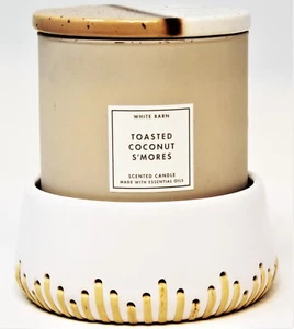 Base Portavelas Bath & Body Works Blanco Cerámica Encaje Minimalista Estilo Clásico - Imagen 1 de 3