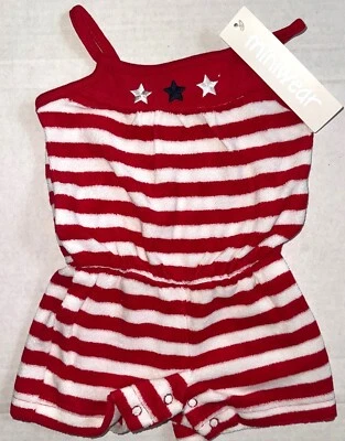 MINIWEAR macacão terry motivo estrela vermelho/branco tamanho 0-3 meses - Imagem 1 de 2