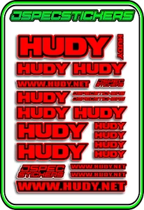 HUDY TOOLS SETUP STICKERS XRAY RC BUGGY CAR DECAL 1/10 1/8 JSPEC ELEC RED BLACK - Picture 1 of 1