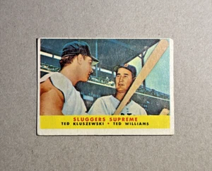 1958 Topps #321 Ted Williams / Ted Kluszewski Sluggers Supreme Vintage! VG-VG+ - Picture 1 of 2