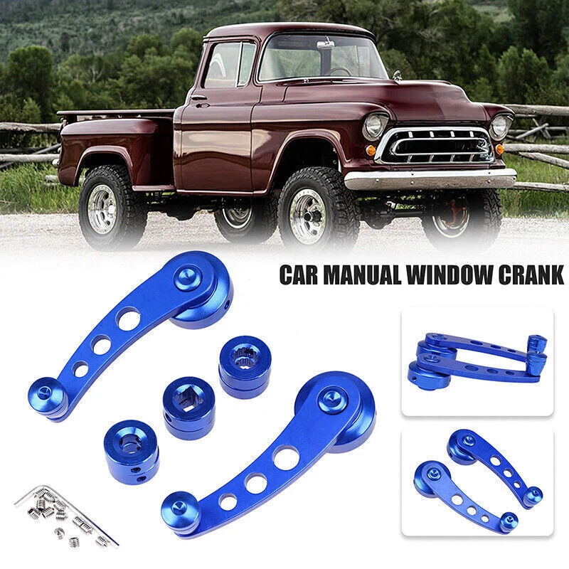 UNIVERSAL Azul -TARUGO DE CARRO ALUMÍNIO JANELA MANIVELA ENROLADOR CAMINHÃO PICKUP PORTA - Imagem 1 de 4