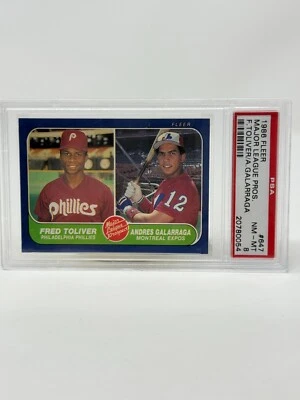 Fred Toliver/Andres Galarraga 1986 Fleer #647 Major League Prospects PSA 8 - Image 1 of 3