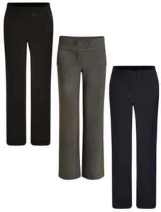 GIRLS SCHOOL TROUSERS UNIFORM HIPSTER TROUSER 3 COLOURS MOCK FLY FASHION #HADLEY - Picture 1 of 4