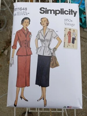 Simplicity R11648 1950s Vintage Misses Skirt and Jacket. Size 16-24 . Uncut - Image 1 of 2
