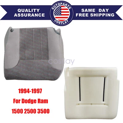 Cubierta de asiento inferior de tela gris y cojín de espuma para Dodge Ram 1500 1994-1997 del conductor Foto 1 de 4