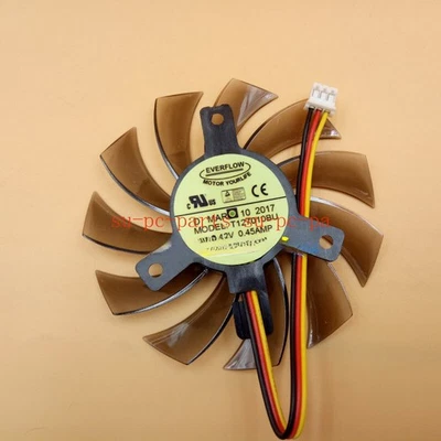 EVERFLOW T127010BU DC12V 0.45A 7.5cm graphics card 3-wire cooling fan - Image 1 of 3