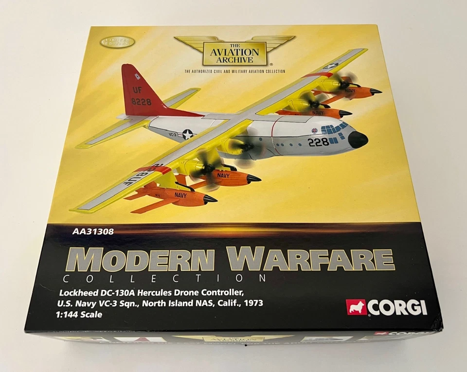 Corgi 1/144 Scale Diecast DC-130A Hercules Drone Controller, VC-3, US Navy 1973 - Image 1 of 4