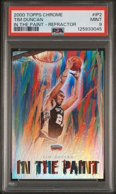 2000 TOPPS CHROME IN THE PAINT IN THE PAINT REFRACTOR #IP2 TIM DUNCAN PSA 9 - Image 1 of 3