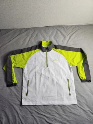Footjoy Windbreaker Jacket Mens Large Neon Green White Lightweight 1/2 Zip NEW - Image 1 of 4