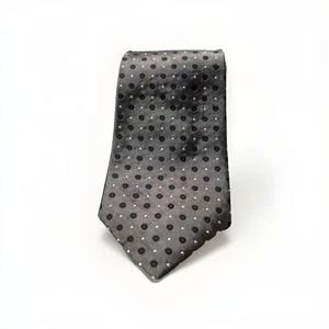Lauren Ralph Lauren 100% Silk Neck Tie Gray Geometric Pattern - Picture 1 of 9