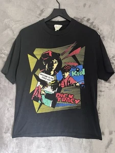 Vintage Dick Tracey The Kid Disney Shirt Black Comic Short Sleeve XL - Picture 1 of 9