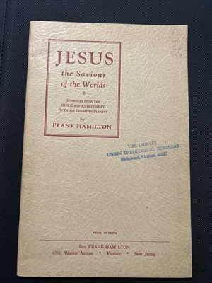 Rare Pamphlet, 1942, Jesus The Saviour Of The Worlds, Frank Hamilton - Image 1 of 4