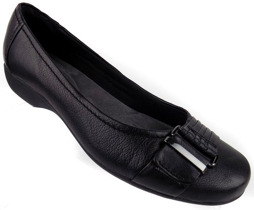 Scarpe da donna Clarks pieghevoli slip on taglia 7 5 M nere ballerine scarpe comode