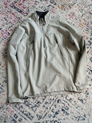 Mountain Hardwear Jacket Mens M 1/2 Zip Pullover Outdoors Light Beige Stretch - Image 1 of 4