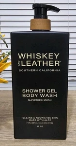 Whiskey And Leather Shower Gel Body Wash 32 fl. Maverick Musk W/ Aloe Vera  - Picture 1 of 2