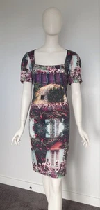 Moss & Spy Size 16 Scenic Print Short Sleeve Pencil Dress - Bild 1 von 12