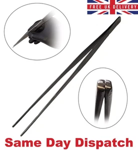 Extra Long Tweezers Medical Grade Stainless Steel Serrated Tips 310mm / 12 Inch - Picture 1 of 4