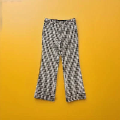 Vintage Farah USA Plaid Bootcut Flare Pants 30x30 Talon Zip 70s Mod Wool Blend - Image 1 of 4