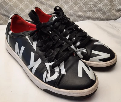DKNY Black/Red/White Sneakers Size 8.5M Low Top Casual Shoes 👟 - Image 1 of 4